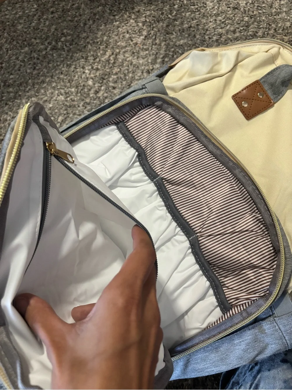 3-in-1 Foldable Diaper Bag Backpack with Bassinet & Changing Station
